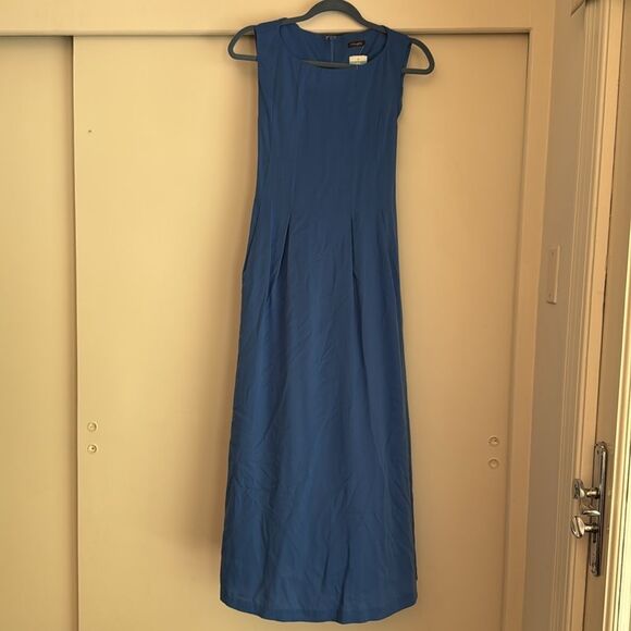 J. MCLAUGHLIN Boyle Tie Waist Midi Dress French Blue New with Tags Large - Picture 2 of 6